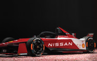 Side view of Nissan Formula E car
